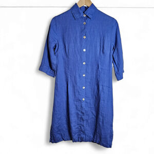 Isa Belle by Samo Gabrscek Italian Linen Button-Down Dress Size M